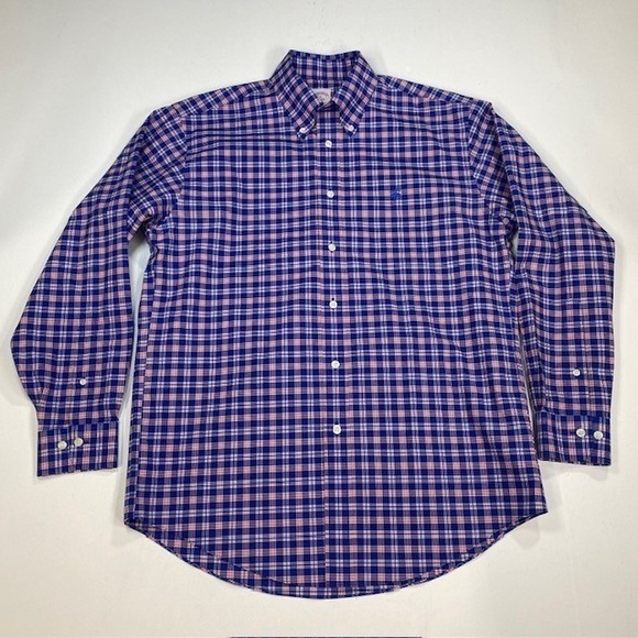 Brooks Brothers Other - Brooks Brothers Madison Fit Shirt Mens M Blue Red Plaid Non-Iron Stretch Supima